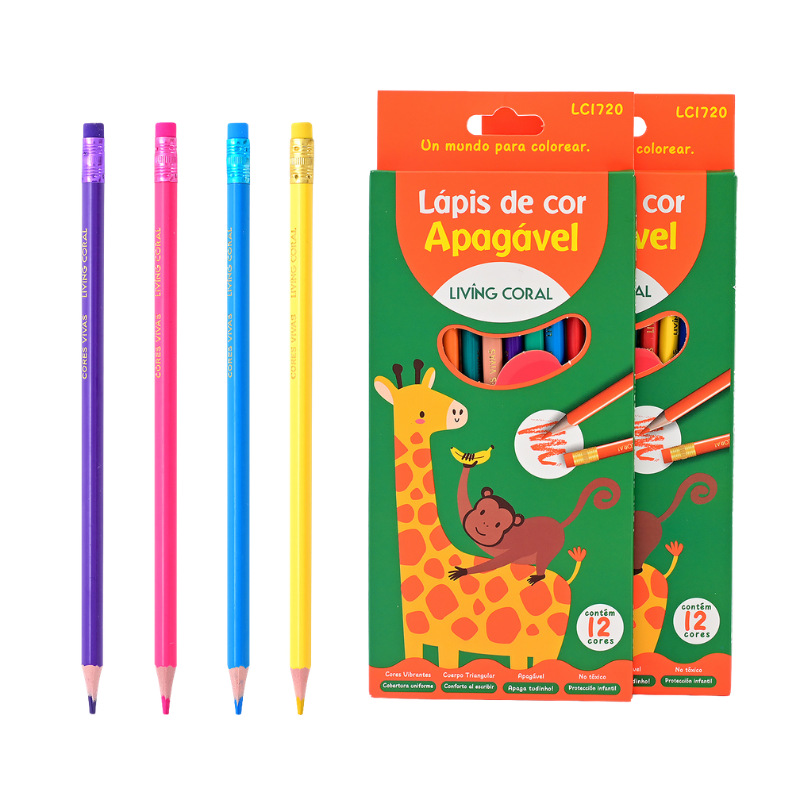 Comercio exterior borrable 12 lápices de color de color de estudiante de escuela primaria color de plomo pinceles de dibujo dibujo de estudiante de arte graffiti pinceles al por mayor Item Picture