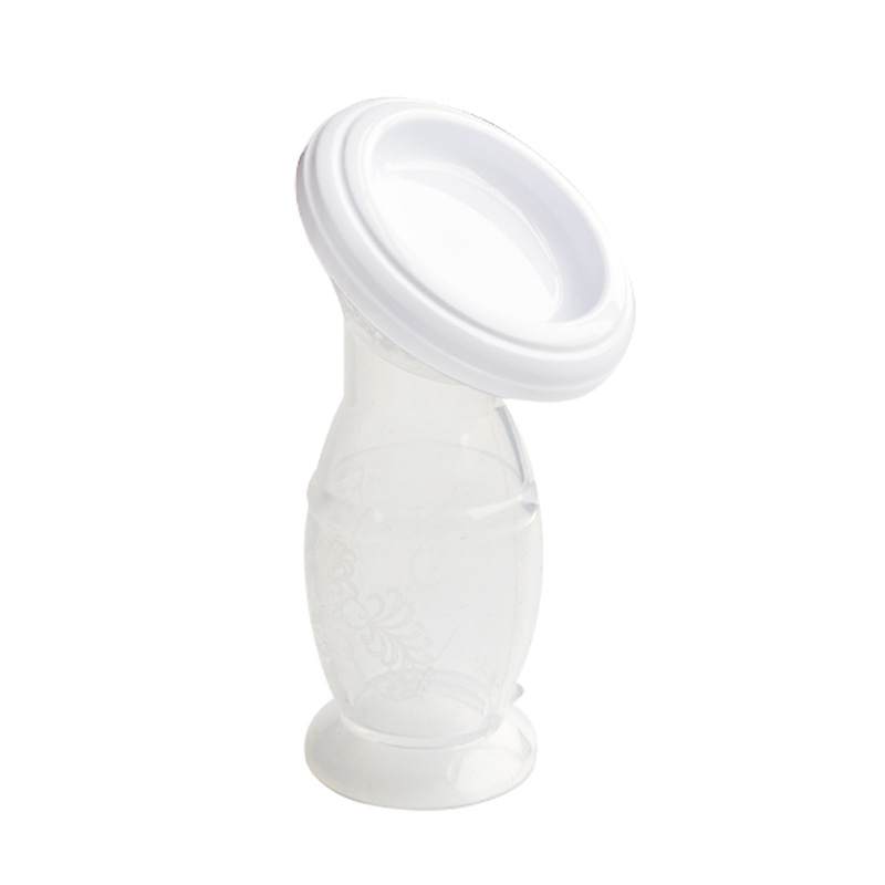 全硅胶吸奶器 90ml大容量母乳收集器免手扶大吸力集乳器彩盒装白底实物图