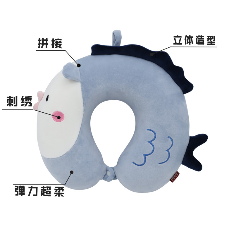 Order memory foam fish U-shaped pillow, Kanglewu Cartoon cute animal neck pillow, car neck customization order details Picture
