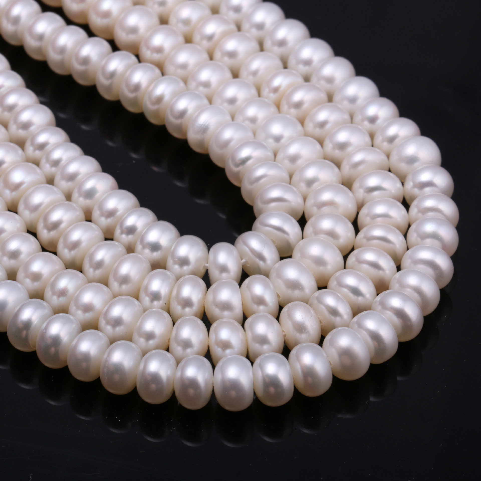 DIY necklace and bracelet accessories made of natural freshwater pearl beads 6-7mm four-sided glossy pearl jewelry Specification image