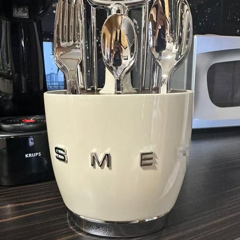 Smeg 5-color foreign trade household SMEG tableware stand base knife fork spoon retro Western tableware storage tableware Specification image