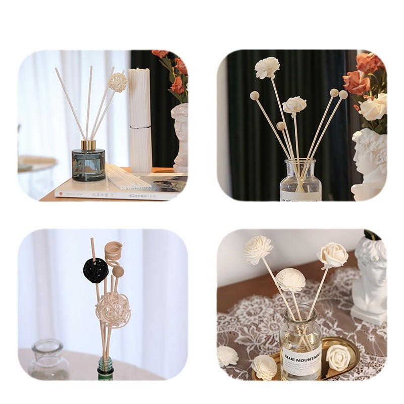 Wholesale of cross-border diffuser sticks, flameless aromatherapy plant rattan evaporation sticks, deodorizing flower water, perfume, and aromatherapy stick accessories Item Picture