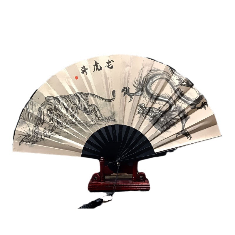 扇子/折叠扇/檀木扇/扇子礼盒/扇袋白底实物图