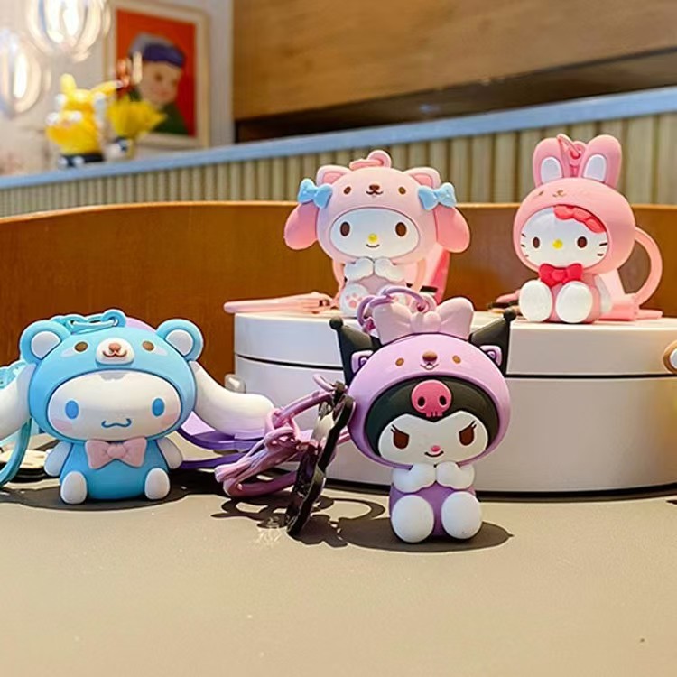 Wholesale of cute Sanrio key chain figurines, car key chain ornaments, schoolbag key chains and accessories Specification image
