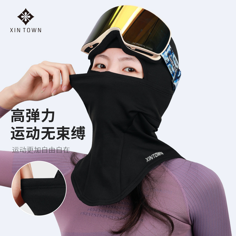 Xingheng Double-layer ski head cover, snowboard cycling mask, outdoor autumn and winter warm head cover, neck protection and cold protection thin fleece fleece details Picture