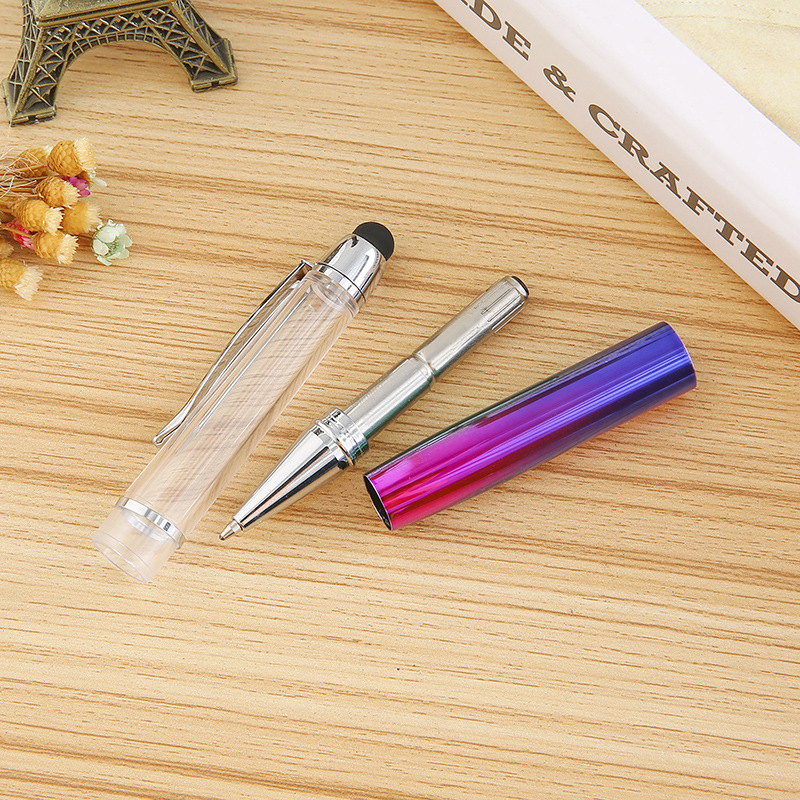 Factory wholesale large-sized empty tube hand-inserted oil pens, creative diy touch screen pens, metal ballpoint pens, available in various colors Item Picture