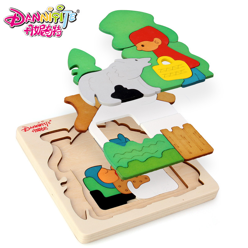 Wholesale of new creative three-dimensional wooden children's toy jigsaw puzzles, infant and toddler teaching AIDS, and multi-layer puzzle toys for intelligence Item Picture