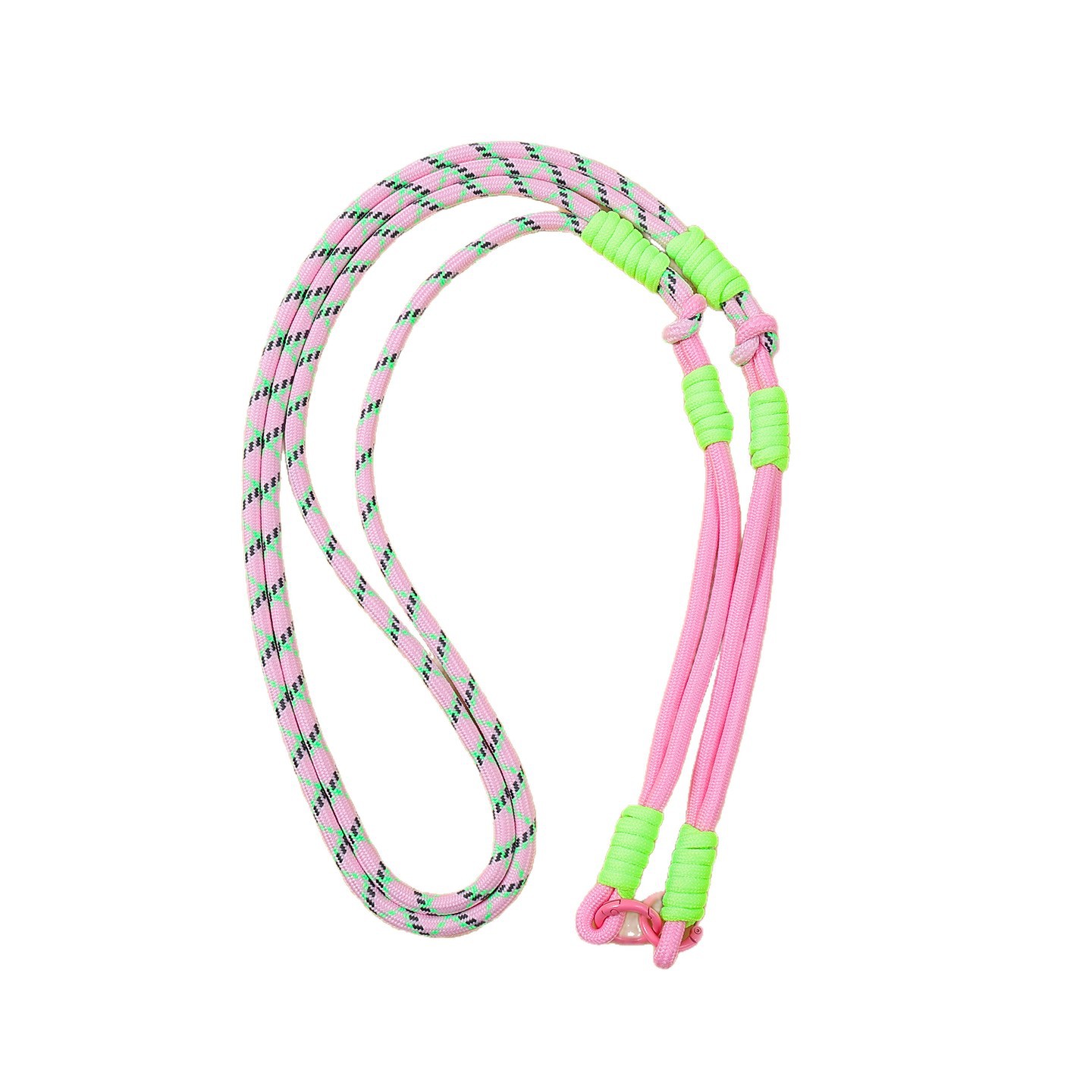 Woven and spliced lanyard, outdoor portable, anti-loss, long crossbody adjustable, suitable for carrying, travel and outings, neck-hanging phone lanyard Item Picture