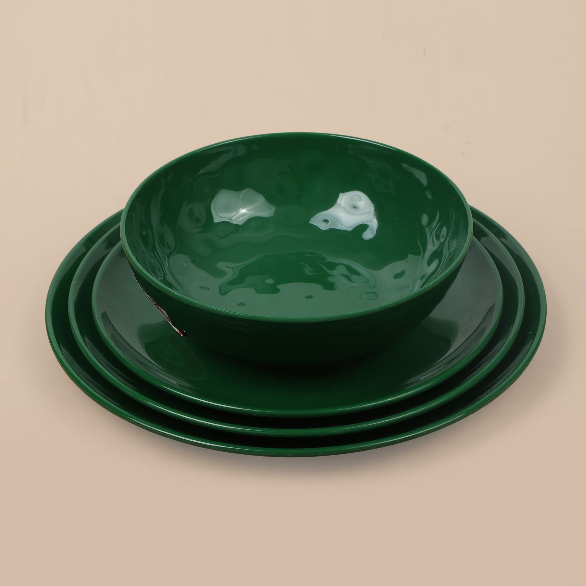Customized melamine tableware and plates for fast food restaurants, dark green square plates, pig's foot rice fast food plates, restaurant and hotel bowls and plates details Picture