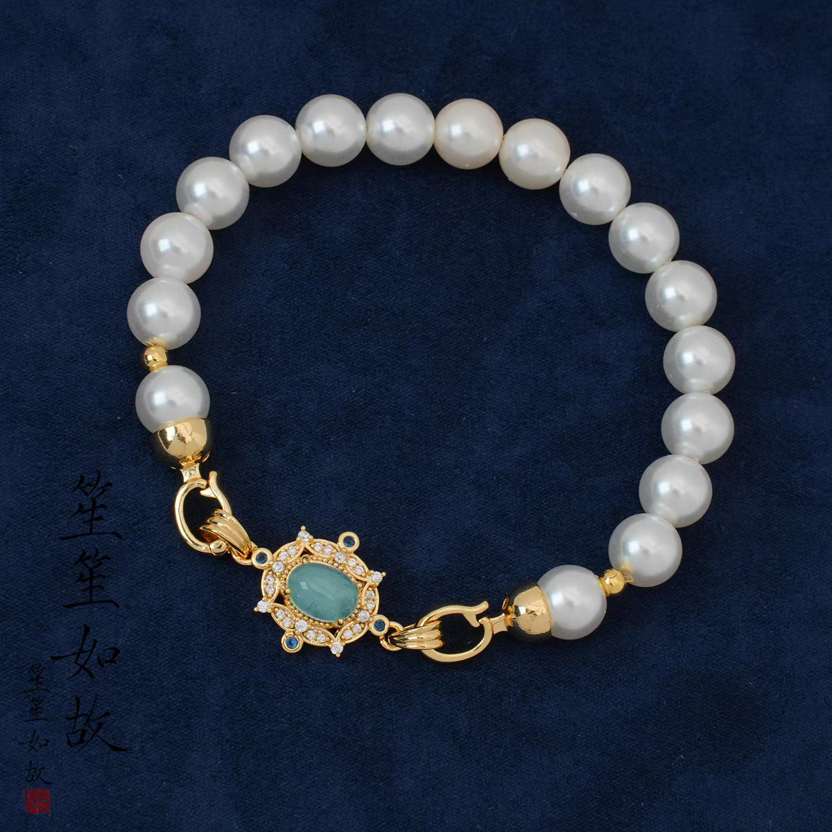 French court retro style single-row necklace clasp connection clasp, natural mother-of-pearl necklace connection clasp, accessory clasp details Picture