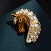 Original design: Good Luck Horse Head brooch, copper inlaid with zircon, real gold electroplated with oil, exquisite brooch, suitable for both men and women Application Scenario