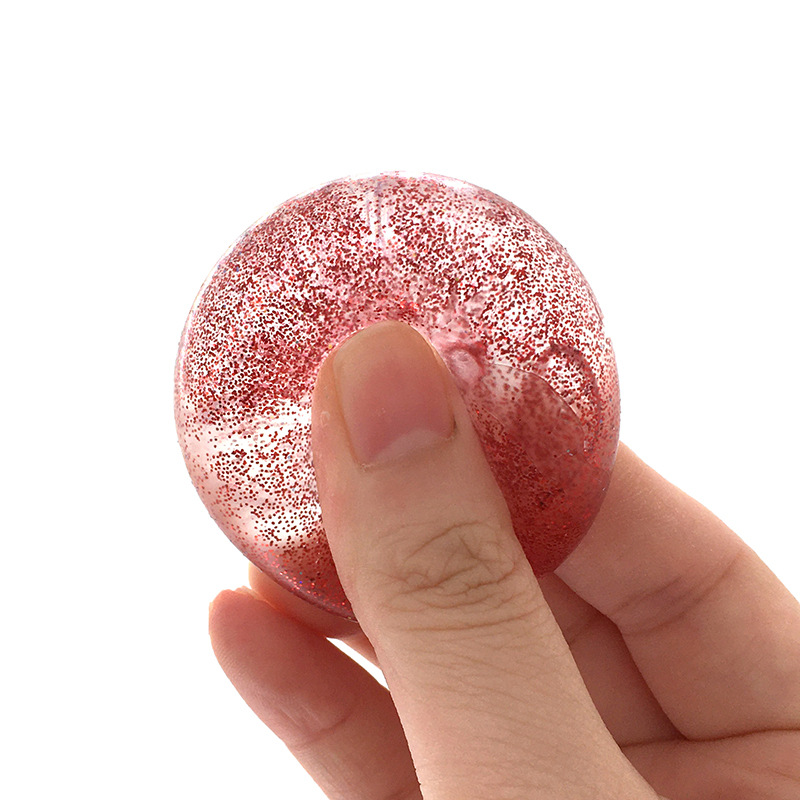 New malt syrup small size pressure relief ball TPR pressure relief gold powder sequined soft rubber Kneading Fun toy, 4cm size Application Scenario