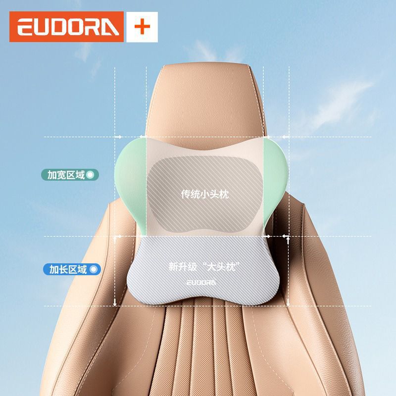 新款汽车头枕乳胶护颈套装车用腰托靠枕腰部车载靠背座椅司机护腰细节图