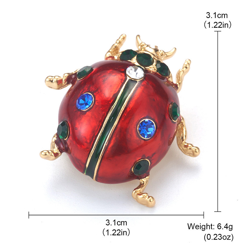 vintage brooch ladybug girl retro personalized brooch, light luxury beetle high-end niche design clothing and accessories Application Scenario