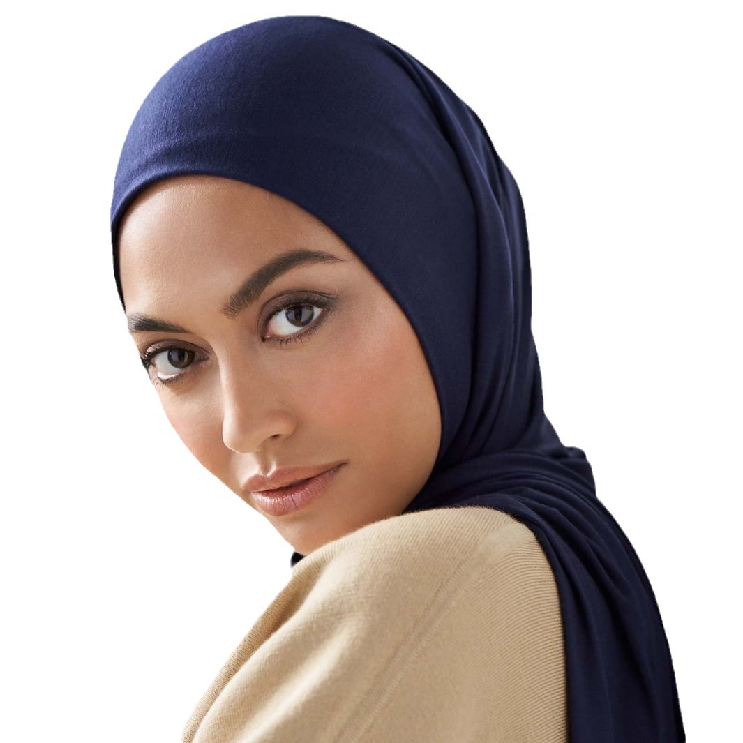High-quality solid color modal rolled-up mercerized cotton scarves, shawls and headscarves for cross-border Middle East Jerseyscarf Item Picture