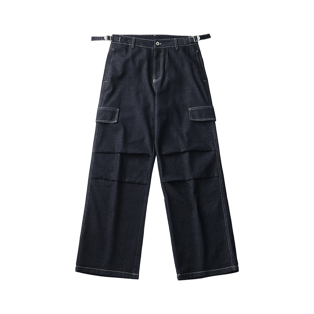 APO Men's Wear: Men's elastic autumn straight-leg loose, high-end, trendy paratrooper workwear long pants Item Picture