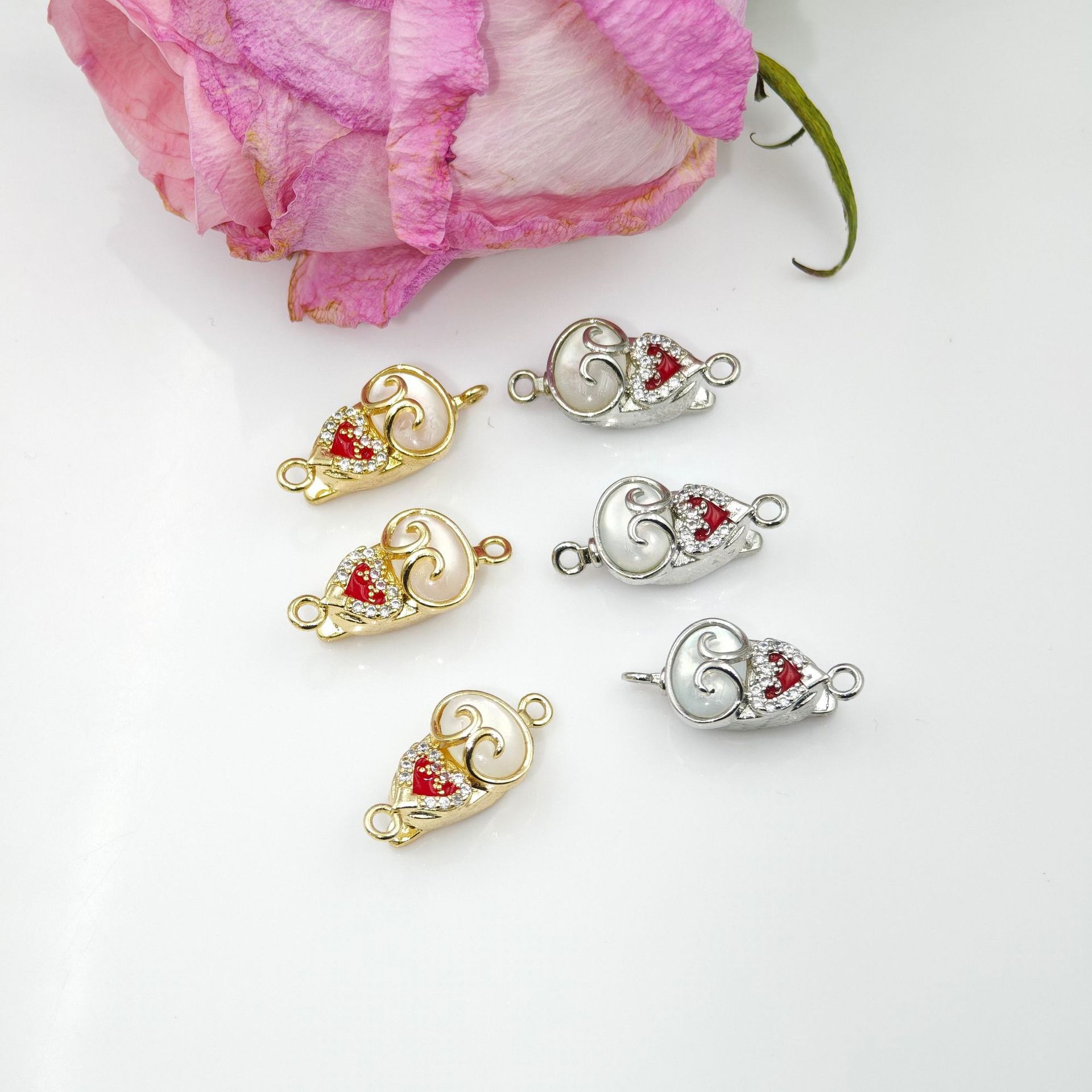 Pearl necklace, ingot clasp, fat shell gourd, oil-dripping diy accessory, handcrafted finish, connect bracelet, insert rod, press clasp