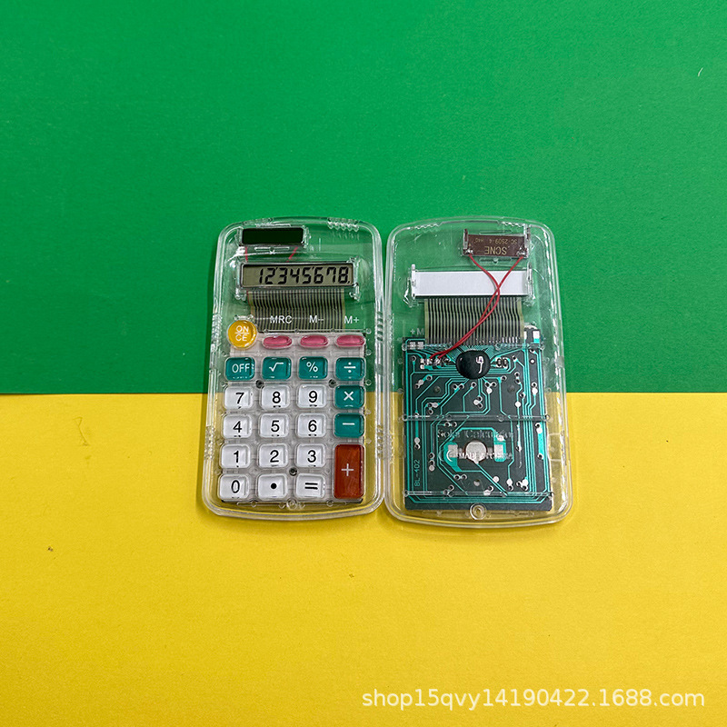 Direct sales from the manufacturer of the solar-powered transparent 402 portable color cartoon calculator for primary school students Specification image