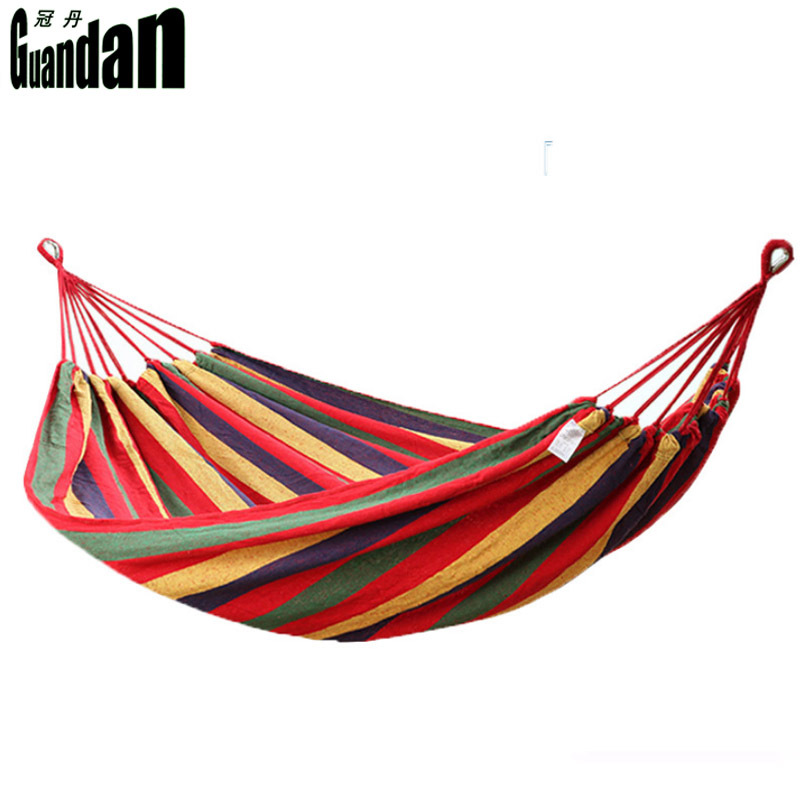 Single canvas hammock blue/red entertainment hammock single outdoor hammock