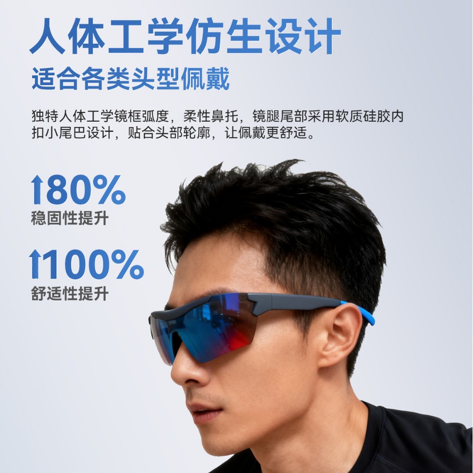 Red Sun Technology's new cross-border outdoor cycling ai smart translation glasses feature multi-functional Bluetooth call and music playback functions Item Picture