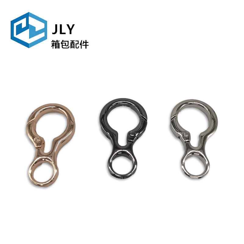 Irregular-shaped open spring buckle, triangular spring hook buckle, heart-shaped metal key buckle, hardware hook buckle Specification drawing