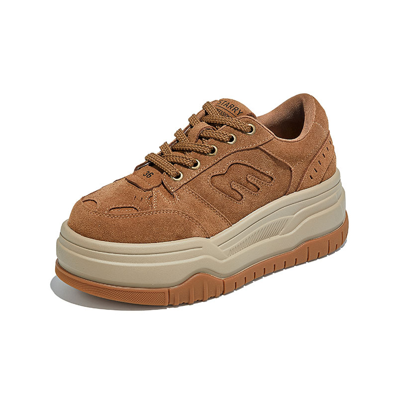 The new thick-soled height-increasing shoes for women with a light luxury and high-end feel in spring 2026, featuring a top layer of cowhide Item Picture