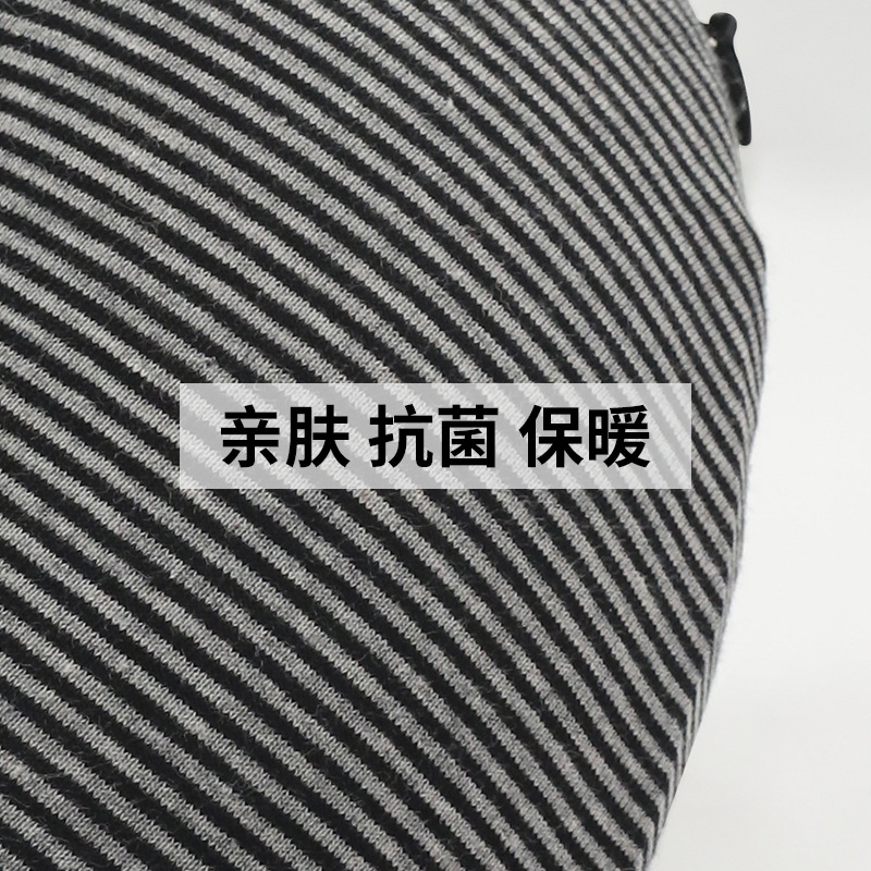 Striped memory foam U-shaped pillow, Kanglewu pure cotton travel and office neck pillow, raised and simple business neck pillow wholesale details Picture