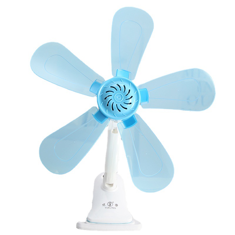 Green five-blade air circulation fan, small electric fan, household silent and energy-saving circulation fan Item Picture