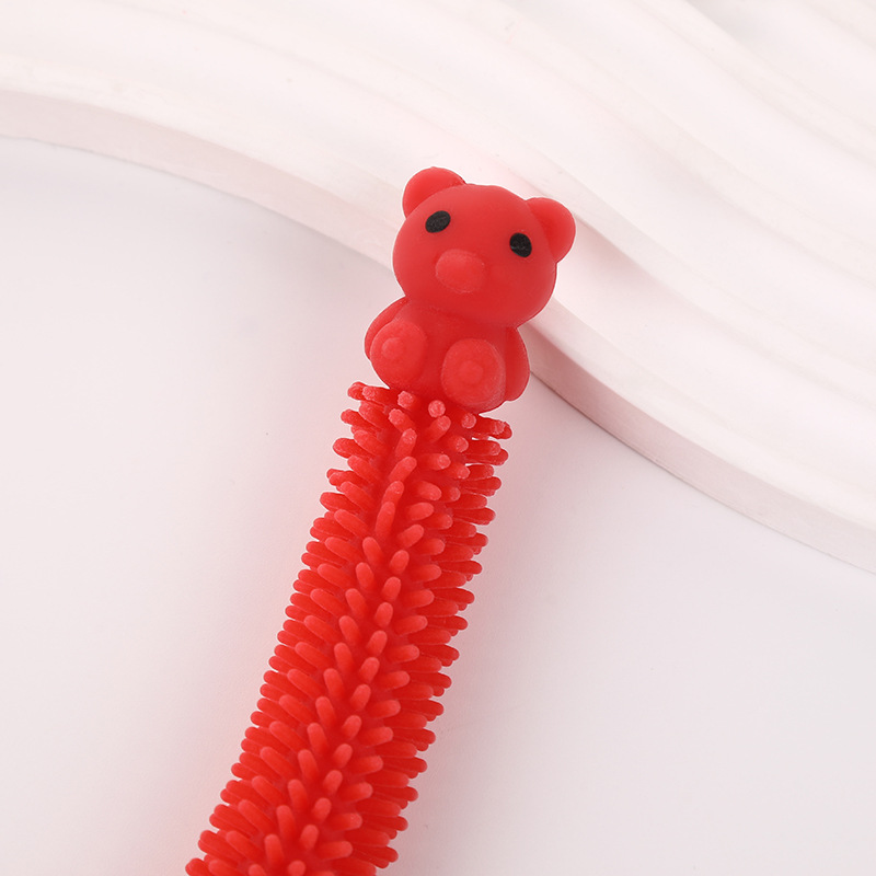 New cartoon cute bear animal cheerleading bracelet, a fun and stress-relieving noodle stretching toy details Picture