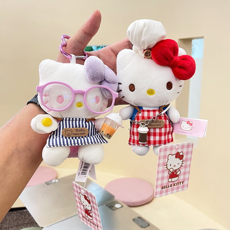 Genuine hellokitty small pendant plush toy, cute Hello Kitty figurine, Hello Kitty keychain bag pendant details Picture