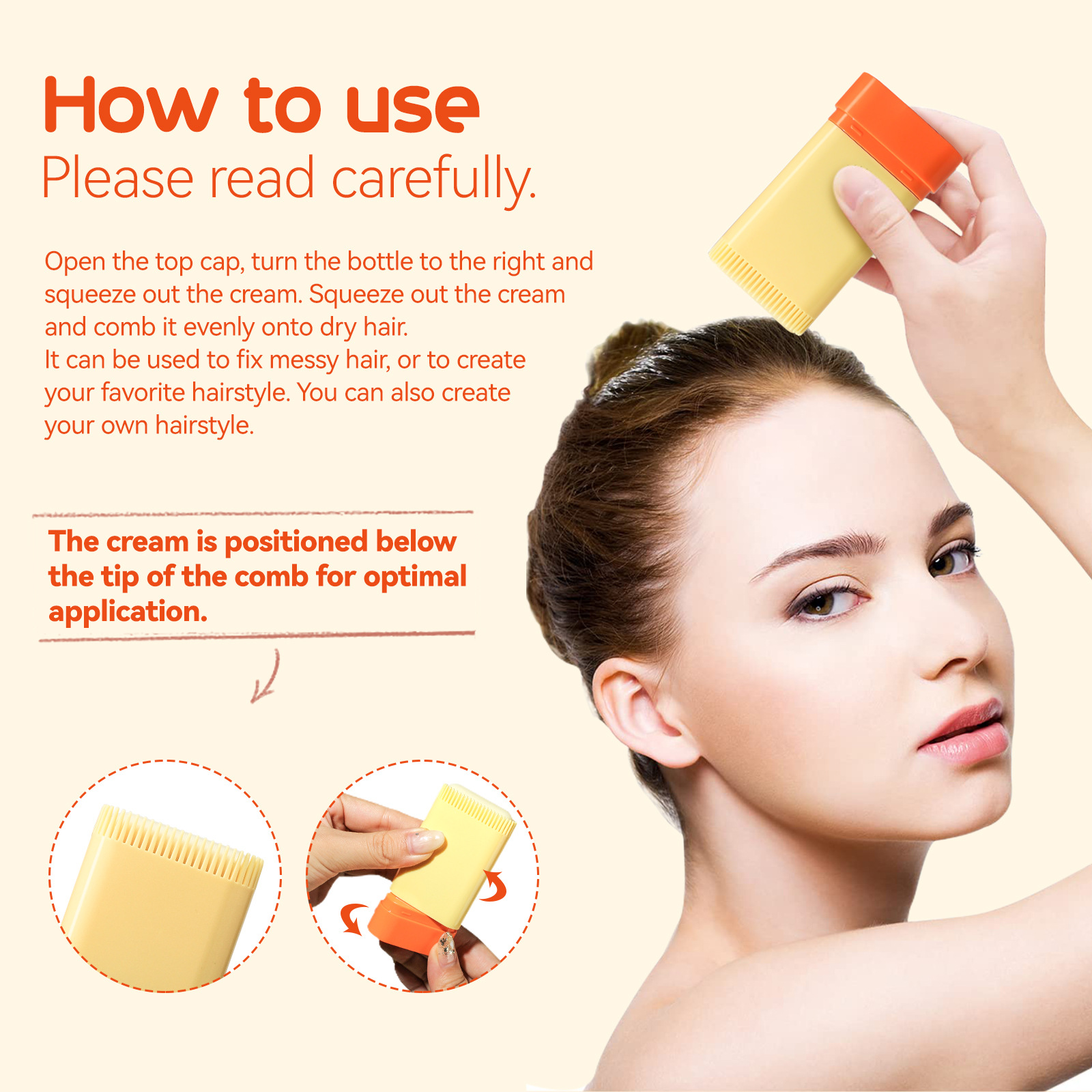 Cross-Border Exclusive Children's Hair Crushing Comb, Men's And Women's Hair Styling And Crushing Cream, Anti-Frizz Hair Crushing Wonder, Hair Wax Stick Specification drawing