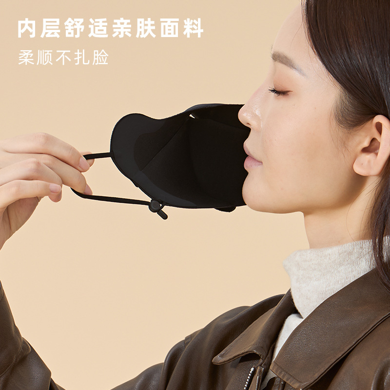 秋冬新品5D立体海绵口罩骑行保暖防风防冻透气防寒加绒加厚面罩女细节图
