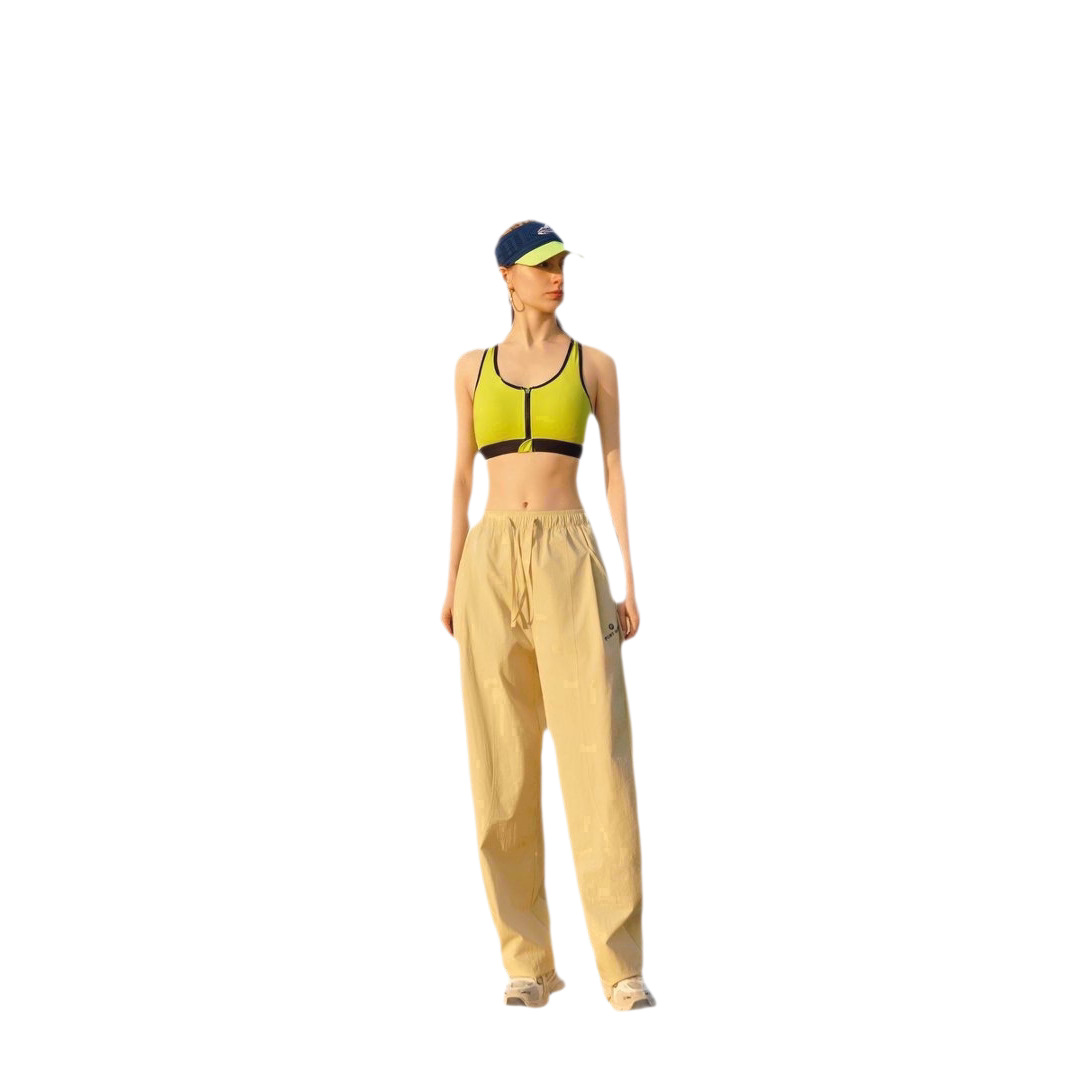 26 New style curved knife cocoon-shaped sickle retro cut high-density pure cotton mid-low waist loose drawstring casual pants for women 8035 Item Picture