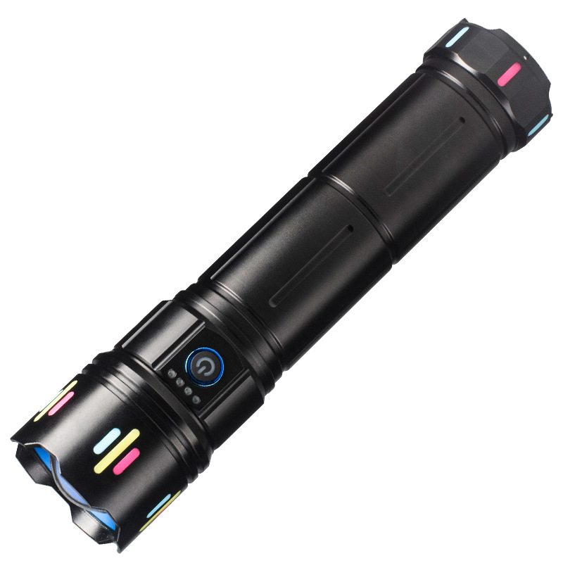 Cross-border high-intensity long-range zoom flashlight, white laser, outdoor patrol and exploration multi-functional portable flashlight with fluorescence Item Picture