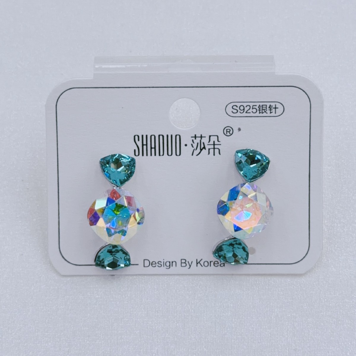 饰品/耳钉/耳饰/精致款纯银小耳钉/珍珠白底实物图