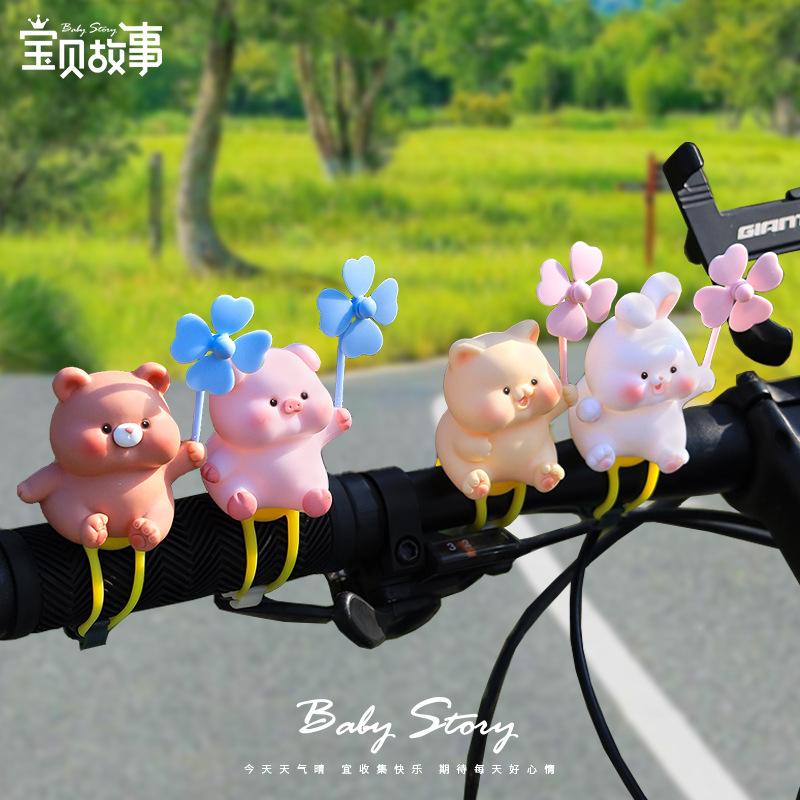 嘟嘟乐园儿童电动摩托车装饰品桌面熊猫兔子卡通车载摆件创意礼品