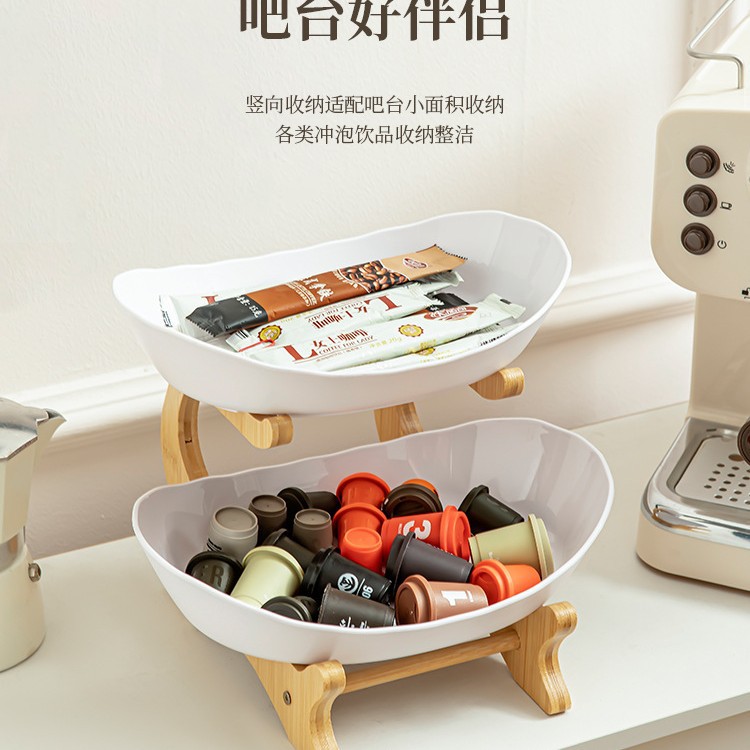 Simple multi-layered home living room fruit plate, candy and fruit plate, three-layer, double-layer plastic rack fruit plate Specification image