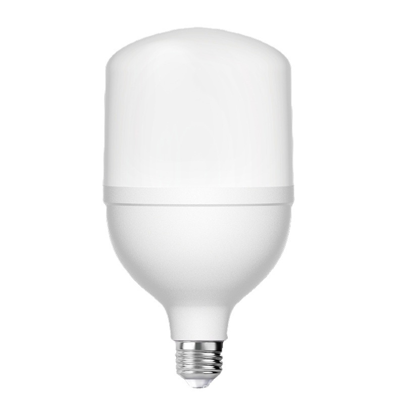 Household ultra-bright high-power non-flickering eye-protecting warm light plastic e27led energy-saving lamp bulb screw socket Item Picture