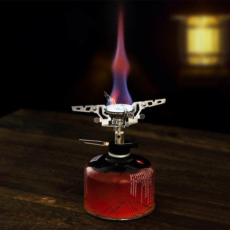 ATLAS portable outdoor camping stove, stainless steel windproof high-flame gas stove, mini gas stove, camping water boiling