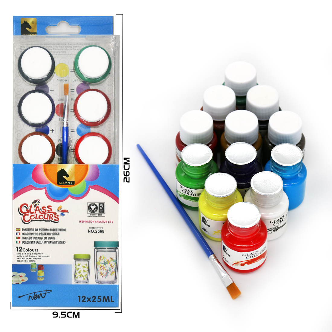Cross-border 12-color paint set 25ml acrylic gouache Watercolor Glass Advertising Fiber Color Painting Graffiti paint Application Scenario