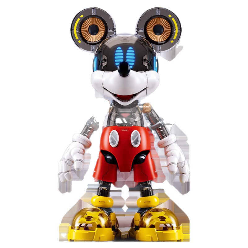 Wild Fantasy Cyber Classic 3-in-1 Mickey Mouse Assembly Mechanical Transparent Edition Steam Age Magnetic Control Light Effect Mecha Figment Item Picture