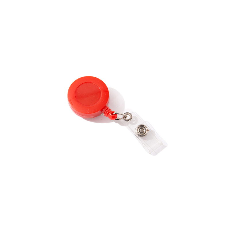 Jinwang Work ID card holder durable telescopic keychain wholesale Solid color plastic UV-printed pull-off buckle Item Picture