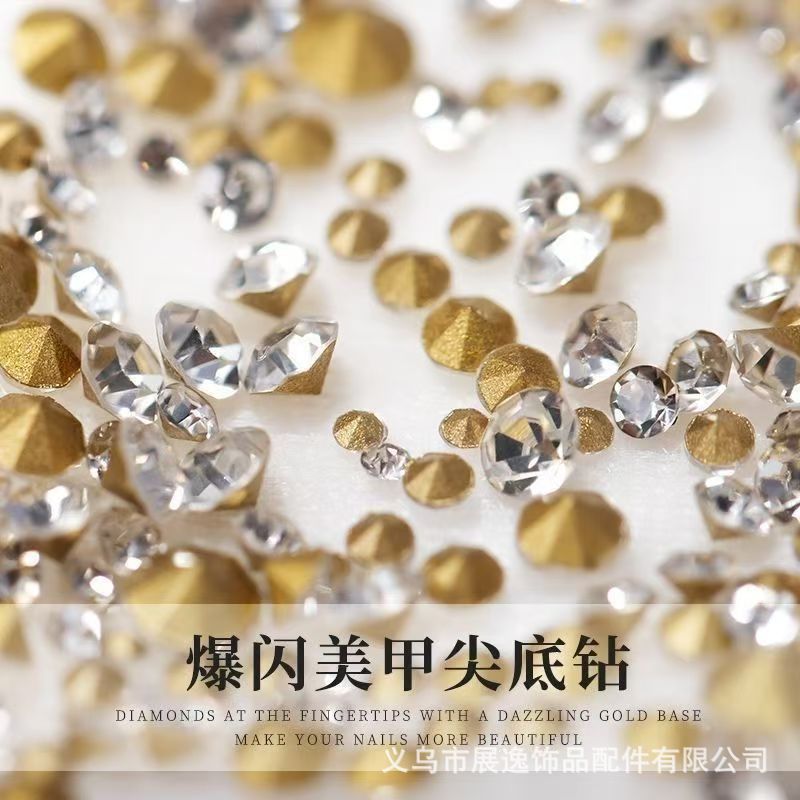 High-quality gold and silver base white water diamond DIY nail diamond accessories from a supplier of live-streaming products for Internet celebrities