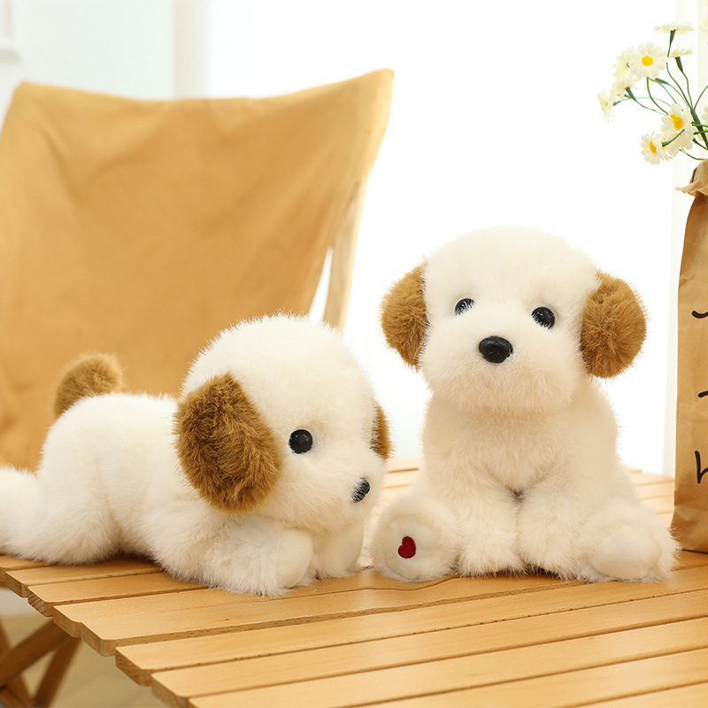 Cute sitting and lying West Highland plush toy Labrador, palm treasure Akita Dog, children's comfort dog wholesale details Picture