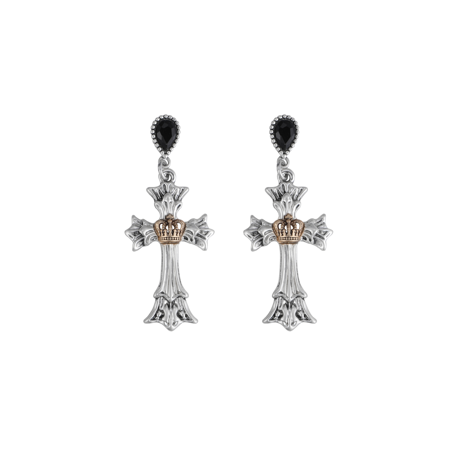 The Royal Crown Cross series earrings, original design sense for women, fashionable, individual, versatile, sweet and cool style earrings wholesale Item Picture
