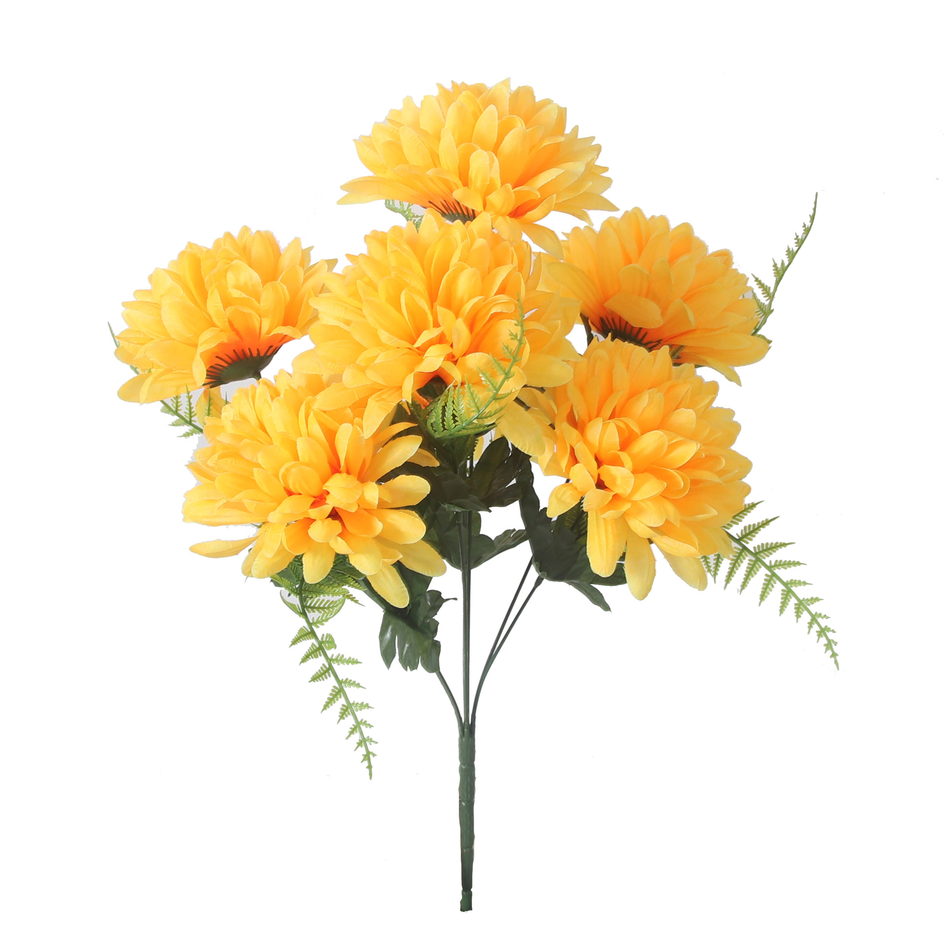Export of European-style custom fan-shaped large bunches of artificial flowers, artificial chrysanthemums, silk fabric artificial flowers wholesale Item Picture