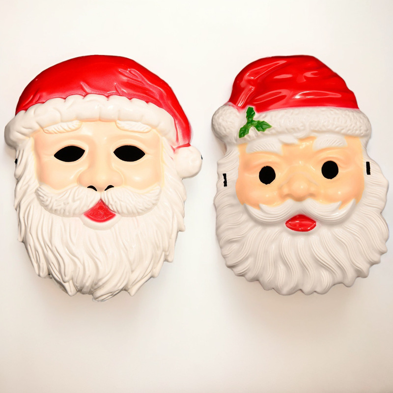 圣诞老人面具圣诞面具跨境圣诞节cos表演装扮老人道具老人面具批