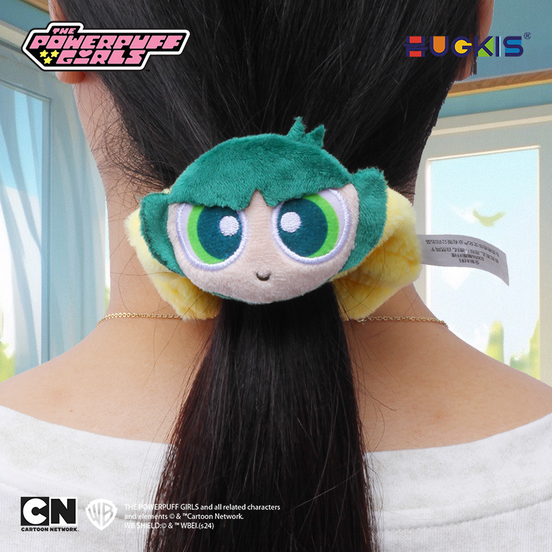 飞天小女警毛绒发圈公仔皮筋头饰可爱卡通女生头绳扎头发娃娃玩偶细节图