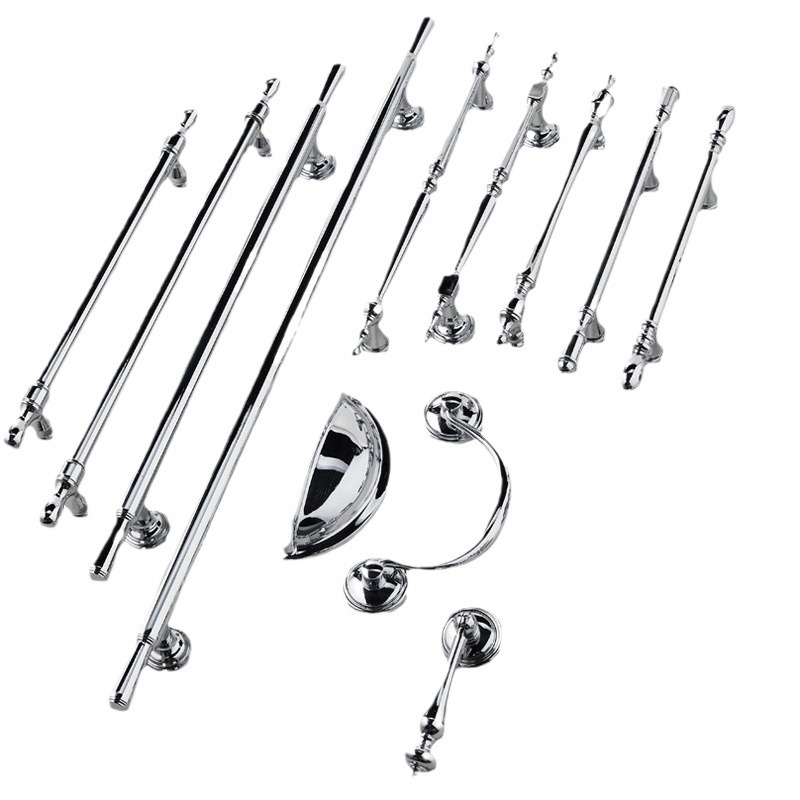 Brass French silver chrome-plated wardrobe door handle, modern cream style light luxury round single-hole cabinet drawer handle Item Picture