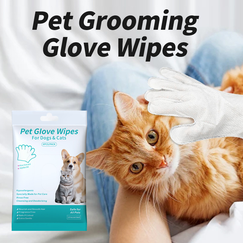 Foreign trade cross-border pet products, pet hand sanitizers, cat and dog bathing, cleaning, dry cleaning, wet wipes, gloves deodorizing details Picture